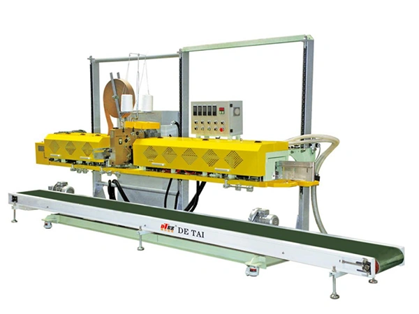 Máquina seladora térmica e costura para sacos tecidos